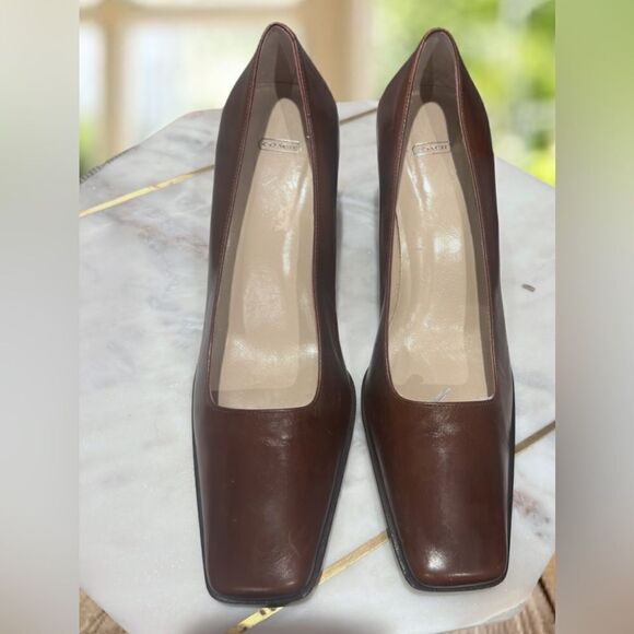 NWT COACH Malorie KO JO56 Italian Leather Block Heel Pumps Size 7.5 - Picture 13 of 14